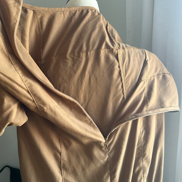 Free People High Low Tobacco Tan Brown Puff Sleeve MIDI Dress size Large - Picture 7 of 15